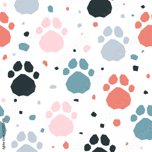 Abstract handmade seamless pattern. Childish craft wallpaper for birthday card, baby nappy, school party advertising, shop sale poster, holiday wrapping paper, textile, bag print, t shirt etc.