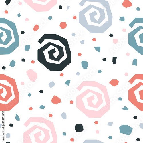 Abstract handmade seamless pattern. Childish craft wallpaper for birthday card, baby nappy, school party advertising, shop sale poster, holiday wrapping paper, textile, bag print, t shirt etc.