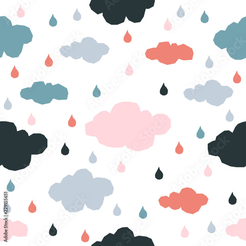 Abstract handmade seamless pattern. Childish craft wallpaper for birthday card, baby nappy, school party advertising, shop sale poster, holiday wrapping paper, textile, bag print, t shirt etc.