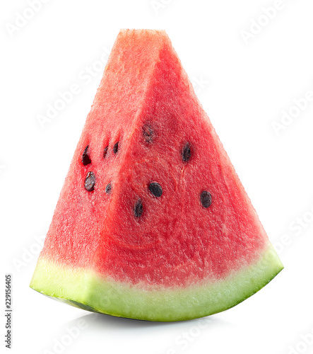 One slice of fresh ripe watermelon