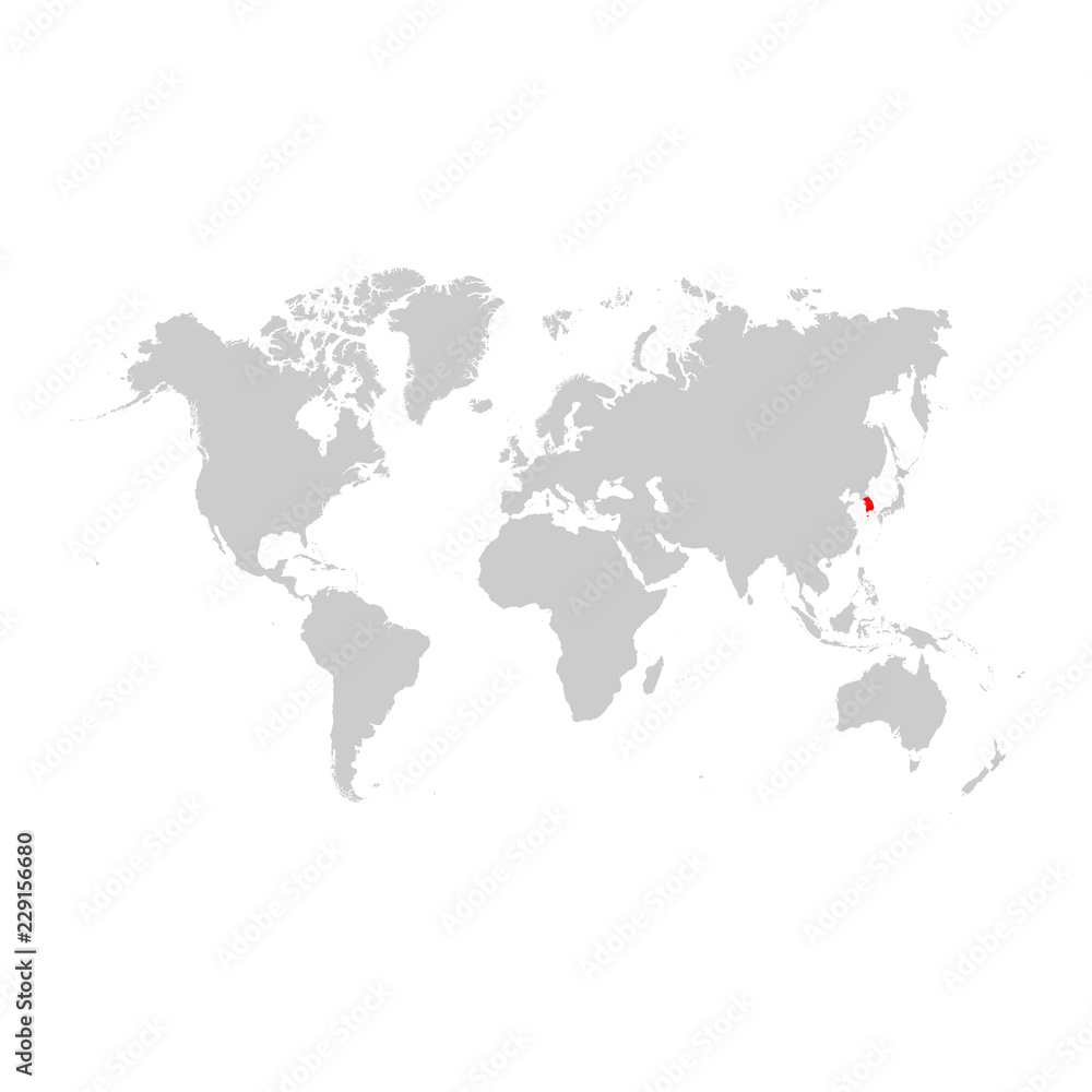 South Korea on world map