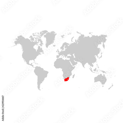 South Africa on world map