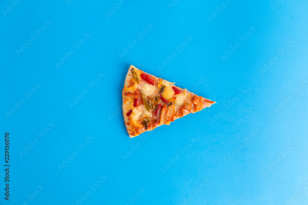 piece of pizza in color background piece of pizza in color background