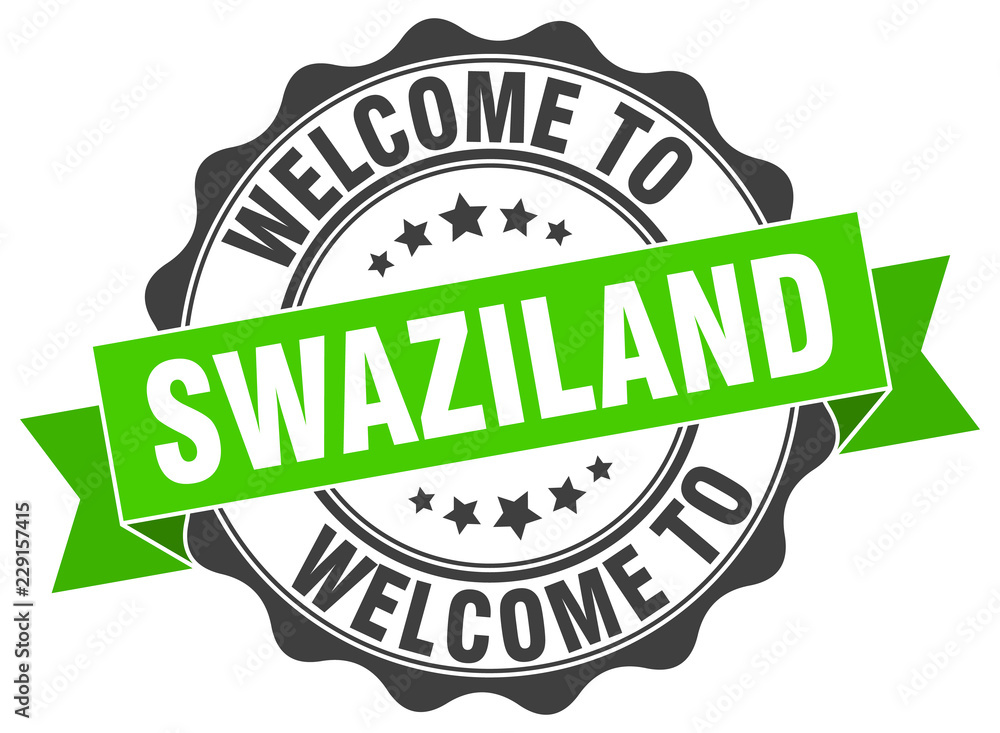 Obraz premium Swaziland round ribbon seal