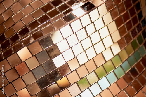 Mirror mosaic texture. The club's disco ball. Decorative element