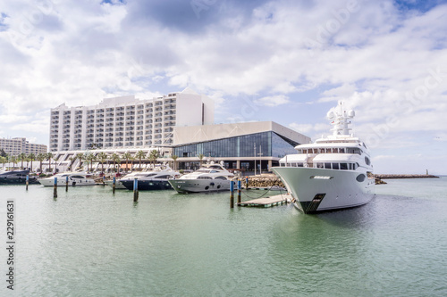 Vilamoura waterfront view with hotels and yachts, Portugal photo