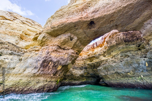 Amazing rock formation on Atlantic coast in Algarve, Portugal © malajscy