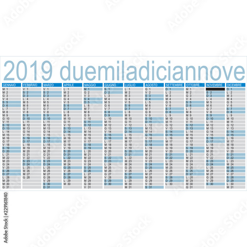 calendario 2019