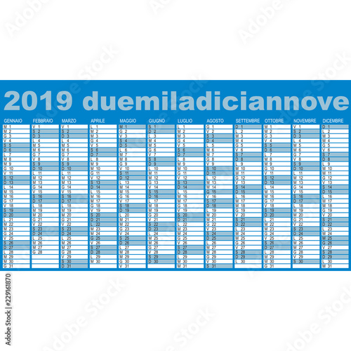 calendario 2019