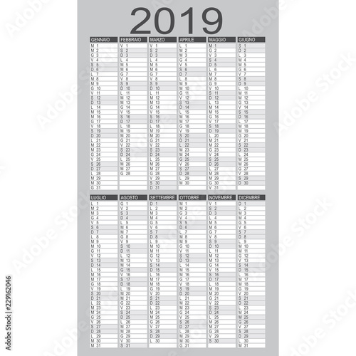 calendario 2019
