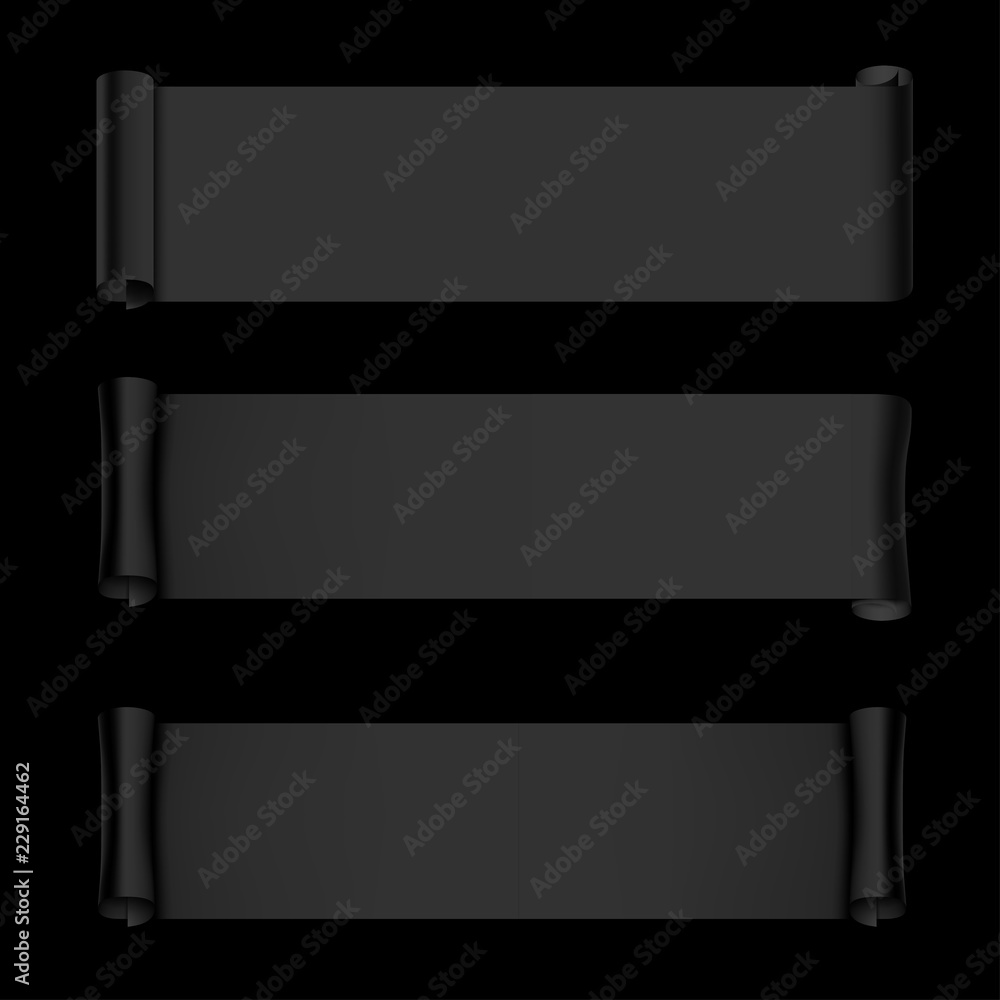 Black Paper Banners Set Black Paper Banners Set