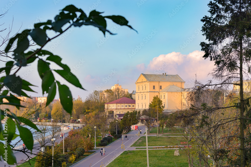 Fototapeta premium Ternopil - Oct 21, 2018. Ternopil castle in Ternopil, Ukraine