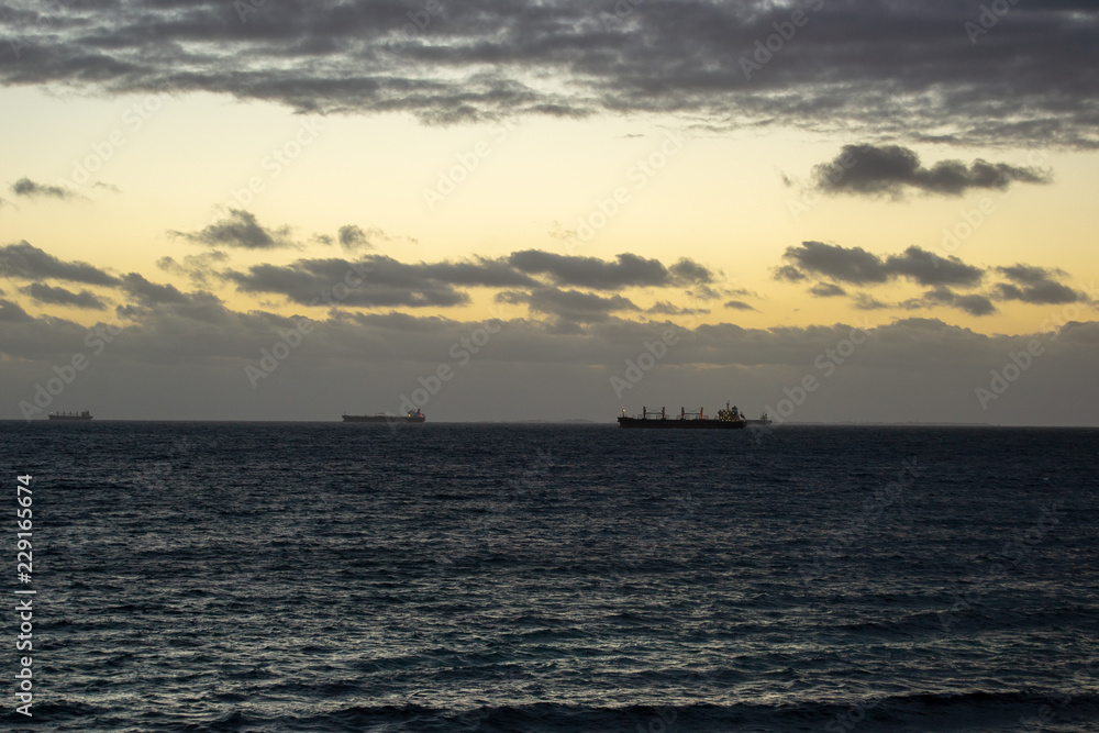 Landscape of a beach after sunset