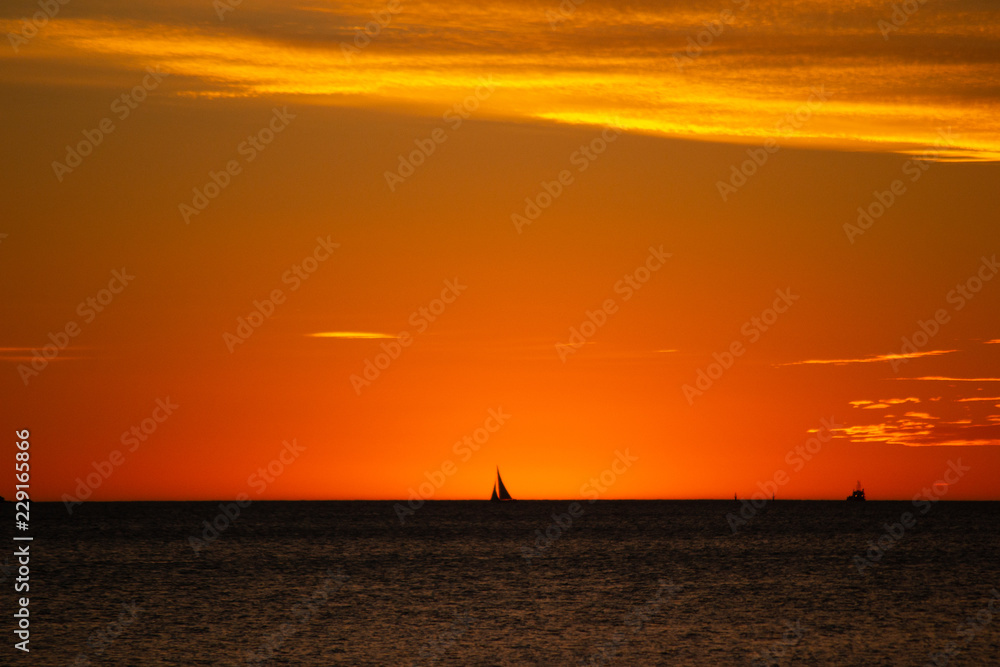 Sunset landscape of a beach in Perth Fremantle Sunset landscape of a beach in Perth Fremantle