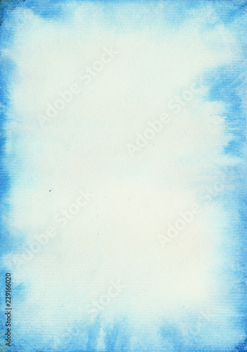 Blurred watercolor background of delicate blue color.