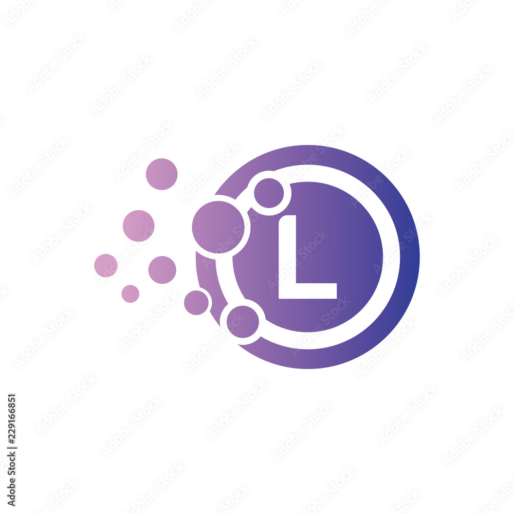 Dots Letter L Logo. Letter Design Vector with Dots. Dots Letter L Logo. Letter Design Vector with Dots.
