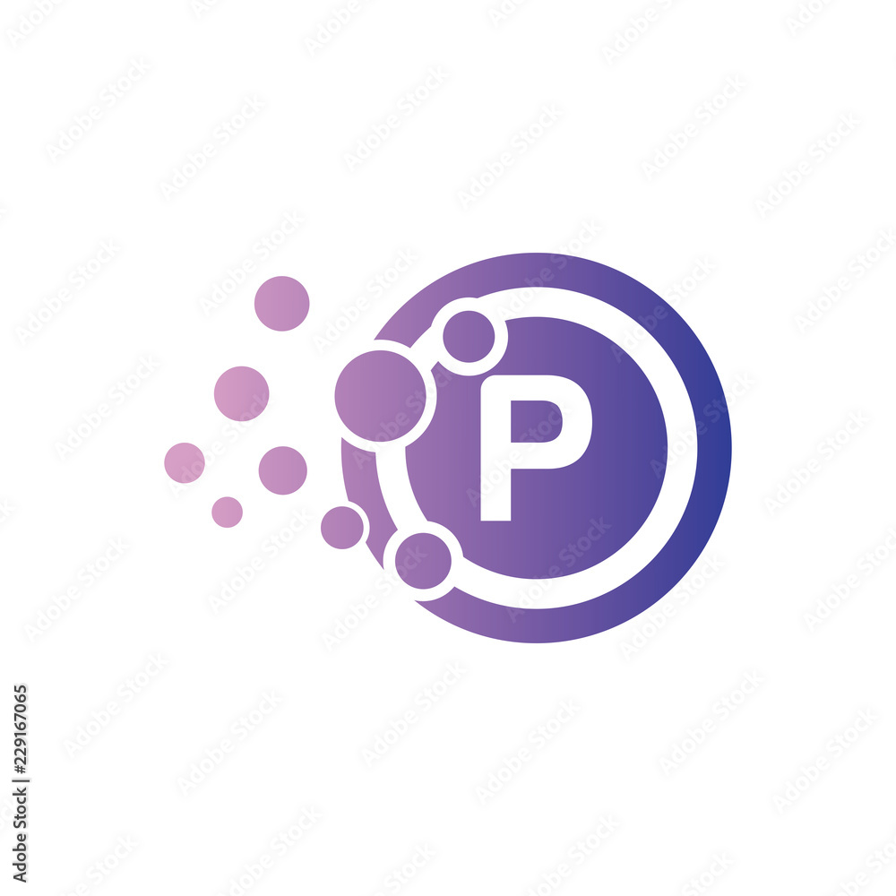 Dots Letter P Logo. Letter Design Vector with Dots. Dots Letter P Logo. Letter Design Vector with Dots.