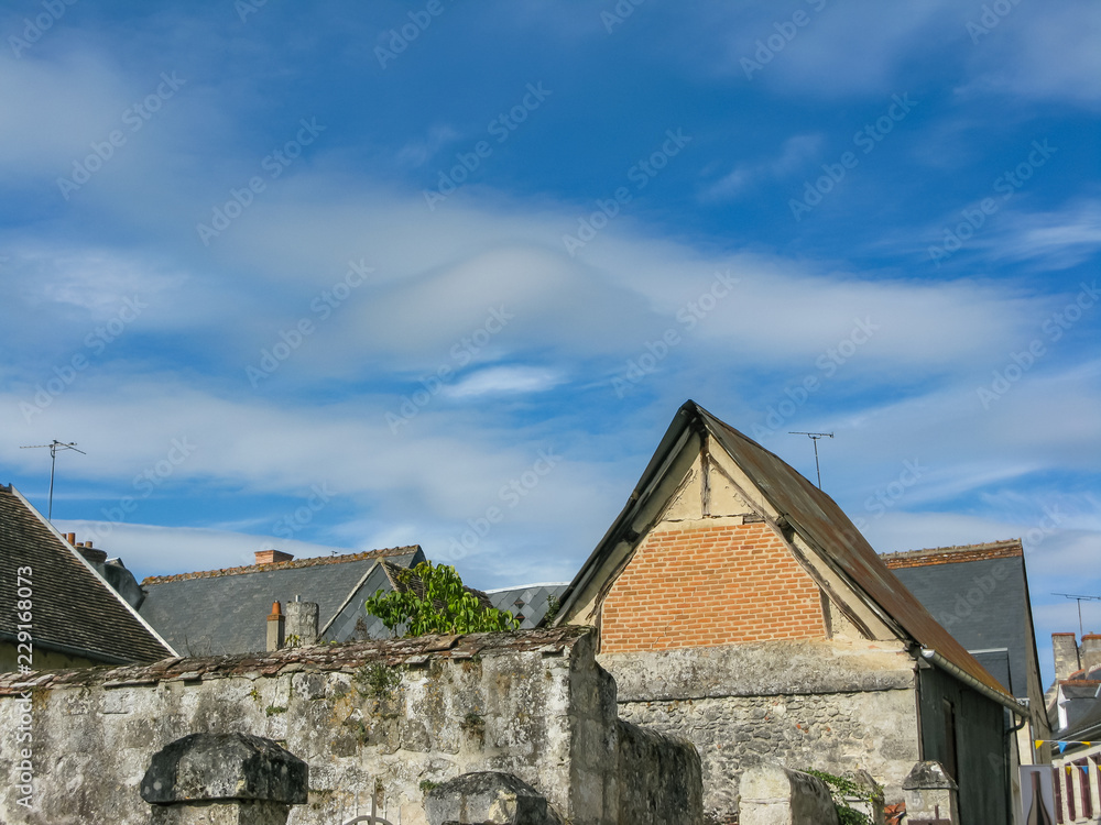 Fototapeta premium The roof of beautiful chateau in the Loire, France