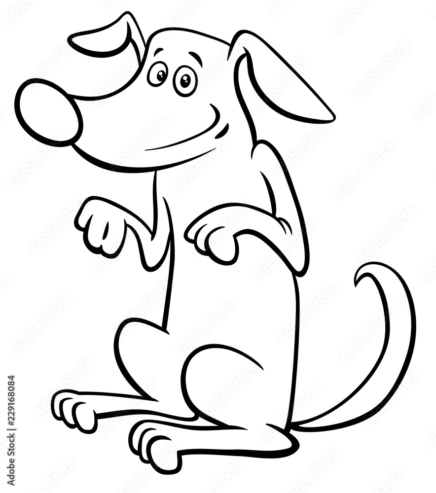 Obraz premium baging dog comic character color book