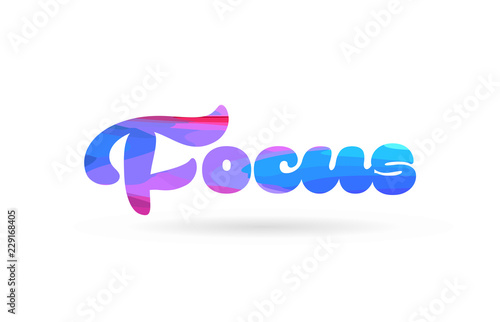 focus pink blue color word text logo icon