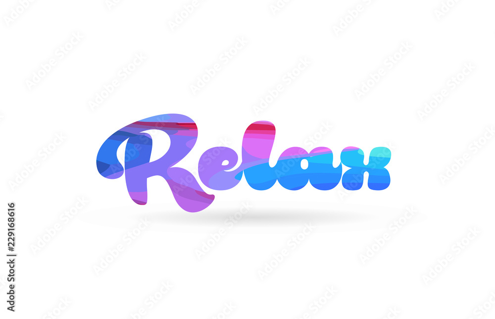 relax pink blue color word text logo icon