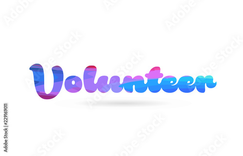 volunteer pink blue color word text logo icon