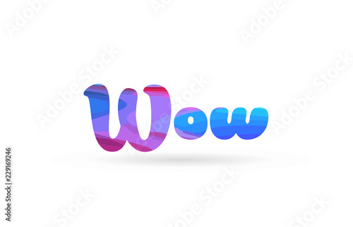 wow pink blue color word text logo icon