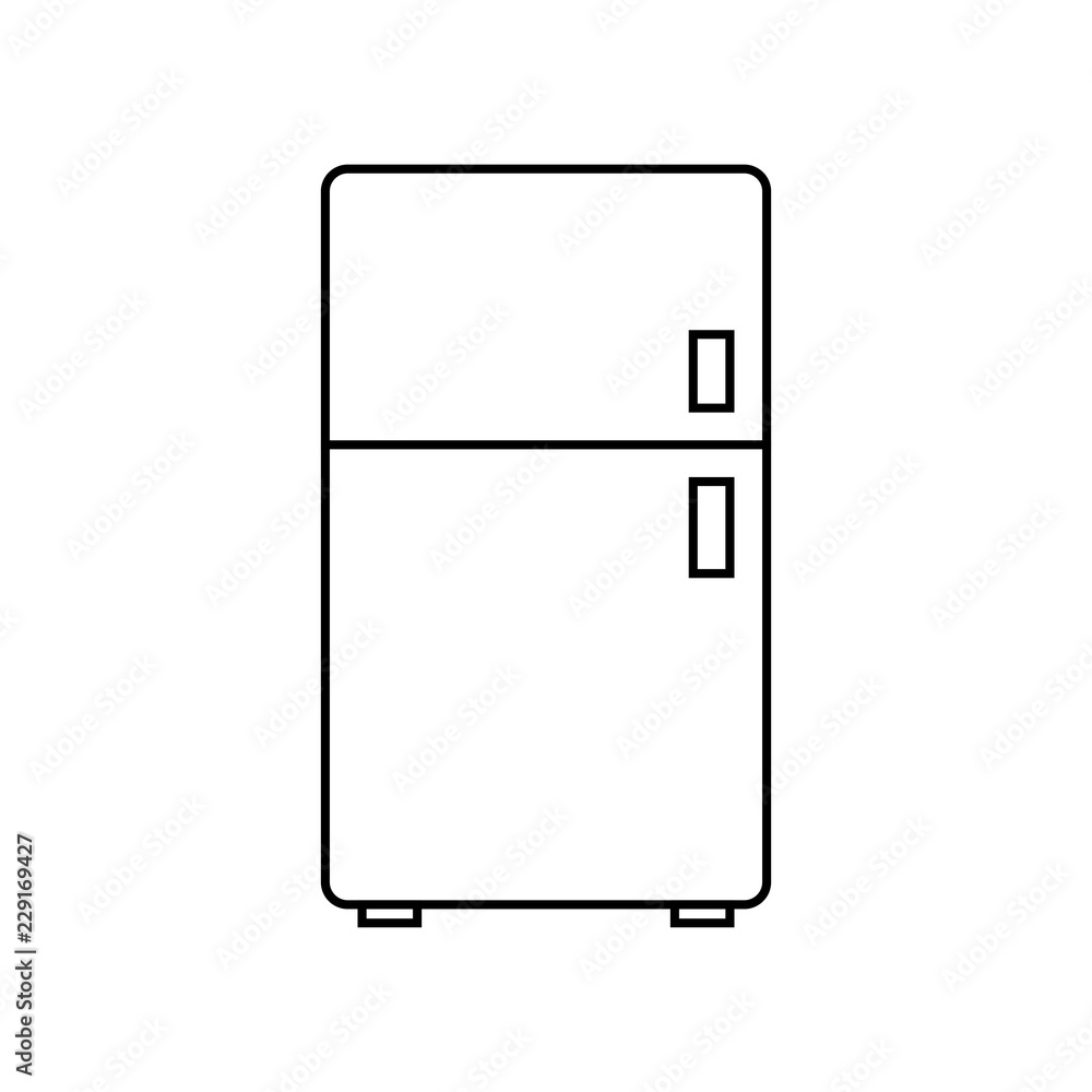 fridge freezer refrigerator condenser icon line black on white background fridge freezer refrigerator condenser icon line black on white background