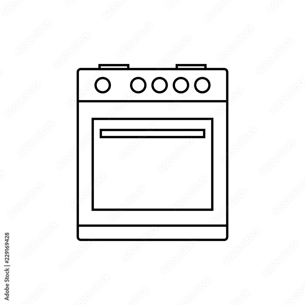 thin line gas stove icon. concept of combined heater, dinner cooking, bake, indoor preparation, fully equipped. flat style trend modern logo graphic design on white background thin line gas stove icon. concept of combined heater, dinner cooking, bake, indoor preparation, fully equipped. flat style trend modern logo graphic design on white background