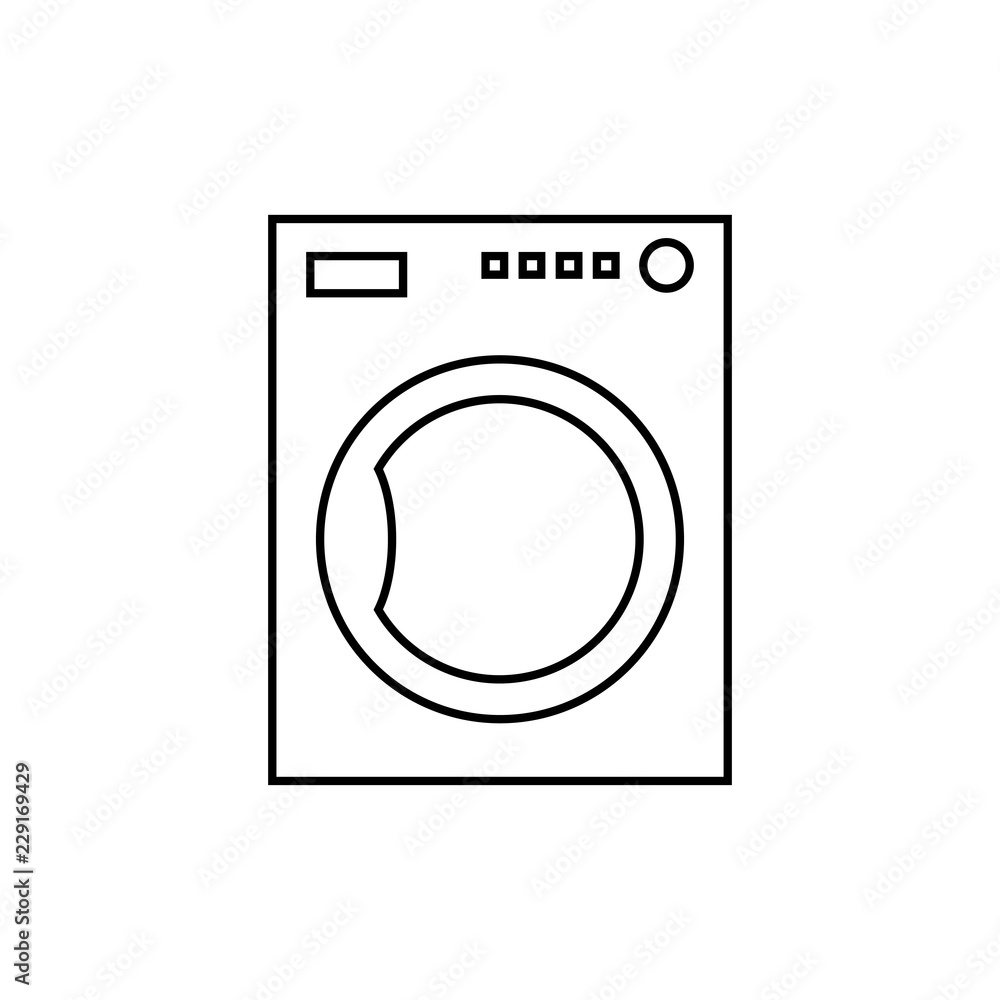 Washer machine line icon, outline vector sign, linear style pictogram isolated on white. Symbol, logo illustration. Washer machine line icon, outline vector sign, linear style pictogram isolated on white. Symbol, logo illustration.