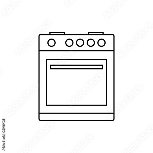 thin line gas stove icon. concept of combined heater, dinner cooking, bake, indoor preparation, fully equipped. flat style trend modern logo graphic design on white background