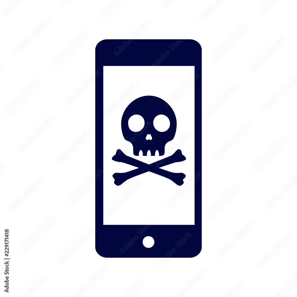 スマートフォンとドクロマーク Stock Vector Adobe Stock