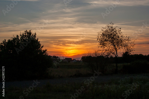 sunset in the countryside