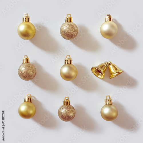 Christmas decorations on white background. Modern style.