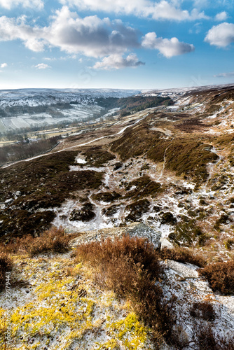 Looking south up Danby Dale from Blakey Rigg on a winter morning photo