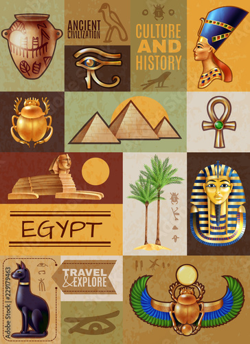 Egypt Symbols Poster