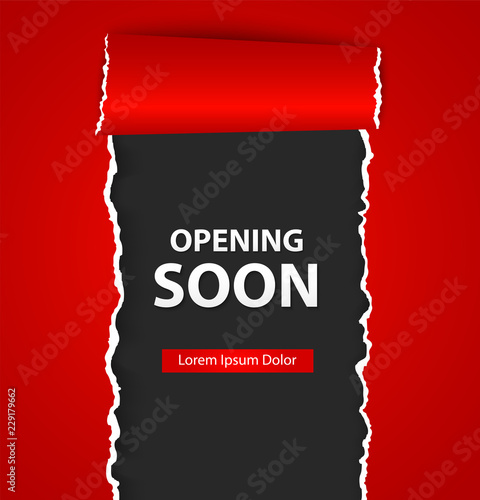 Opening soon background with paper sign