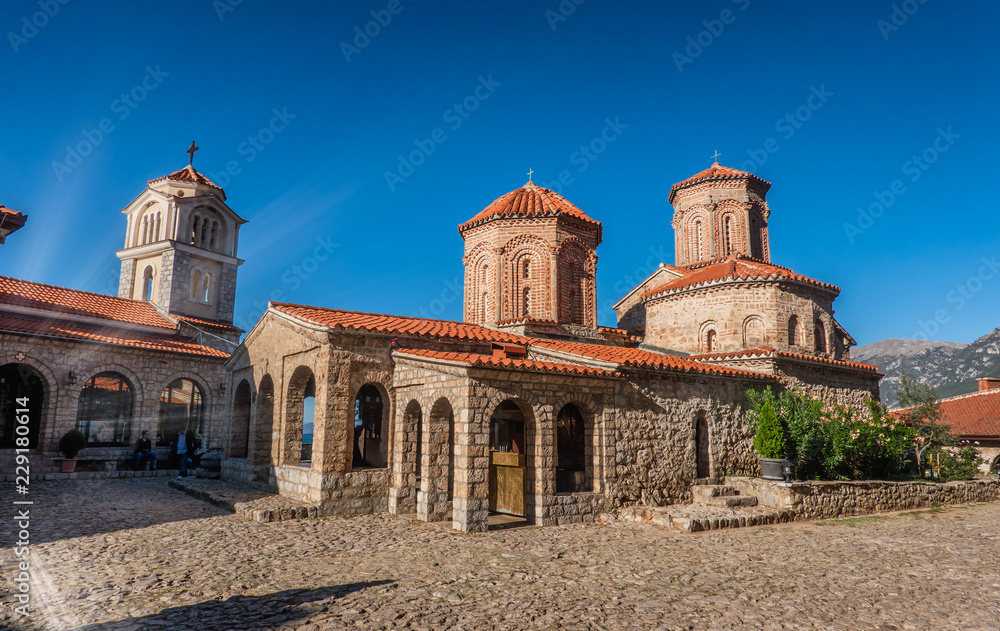 Saint Naum monastery at lake Ohrid in Macedonia