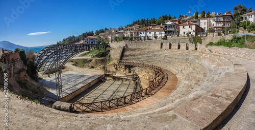 Foto Ancient roman theater in Ohrid in Macedonia