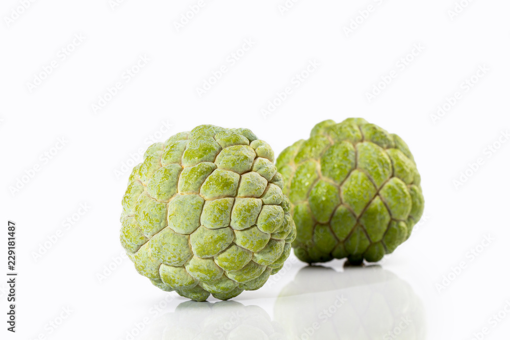 Custard apple isolated on white background Custard apple isolated on white background