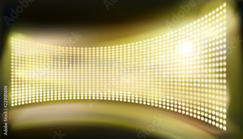Big led projection screen. A place for advertising. Vector illustration.
