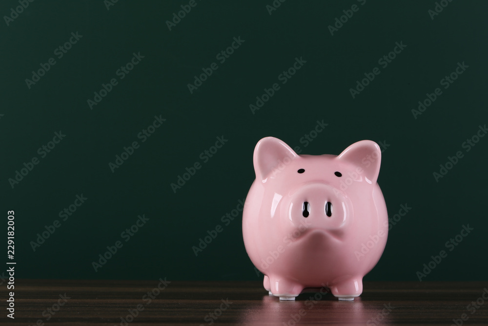 Piggy Bank With Green Background Piggy Bank With Green Background