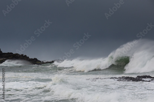 Large Wave Crashes during Storm Barbara