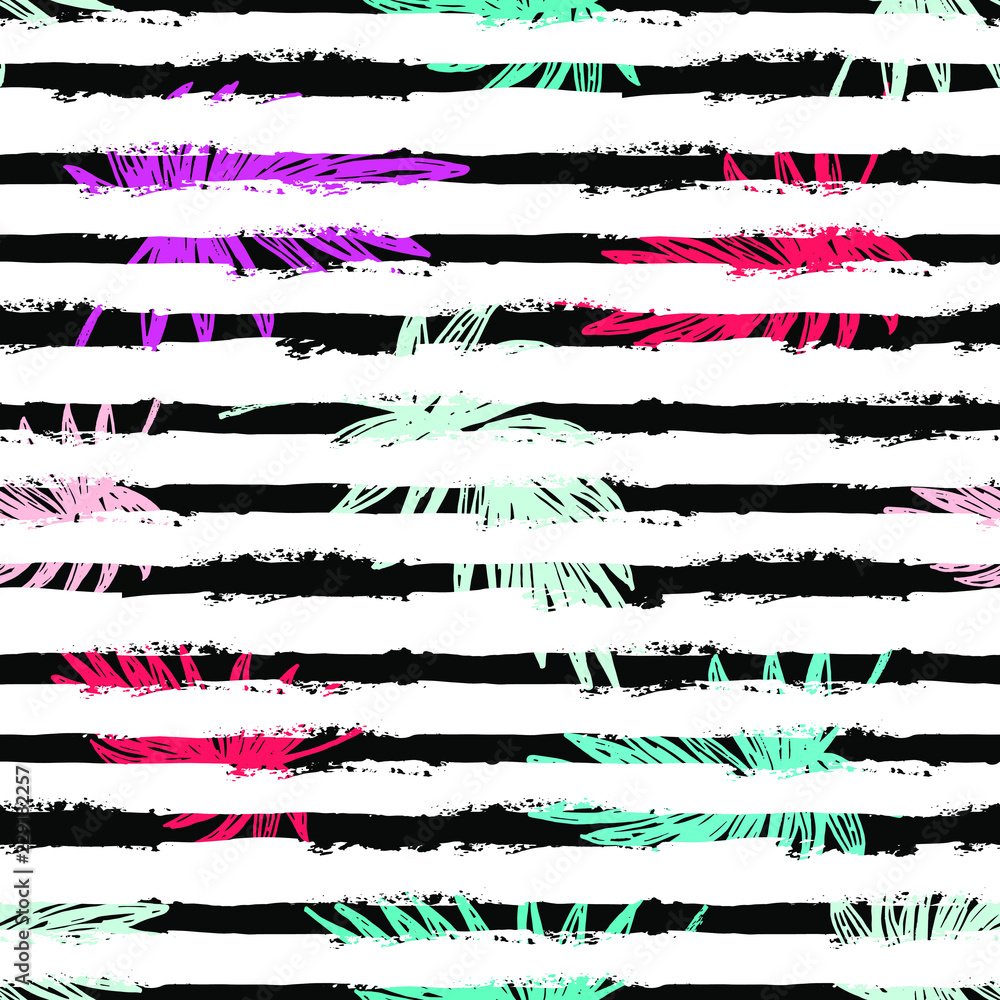 Palm Leaves Seamless Pattern Print Hipster Stylish Pattern ,Trendy Fantasy Freehand Brush Strokes Composition . Palm Leaves Seamless Pattern Print Hipster Stylish Pattern ,Trendy Fantasy Freehand Brush Strokes Composition .