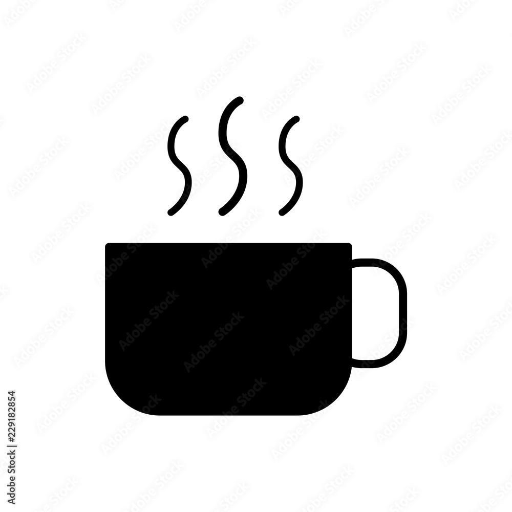 Coffee and tea cup simple flat style vector icon Coffee and tea cup simple flat style vector icon