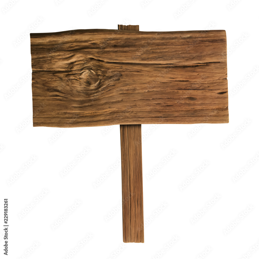 Wooden sign isolated on white background with clipping path Wooden sign isolated on white background with clipping path
