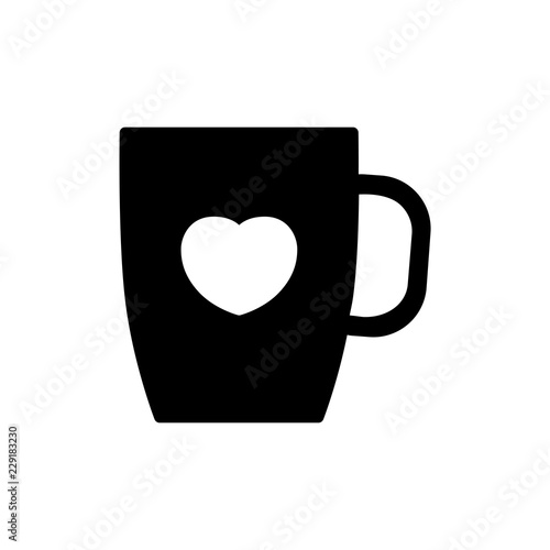 Coffee and tea cup simple flat style vector icon
