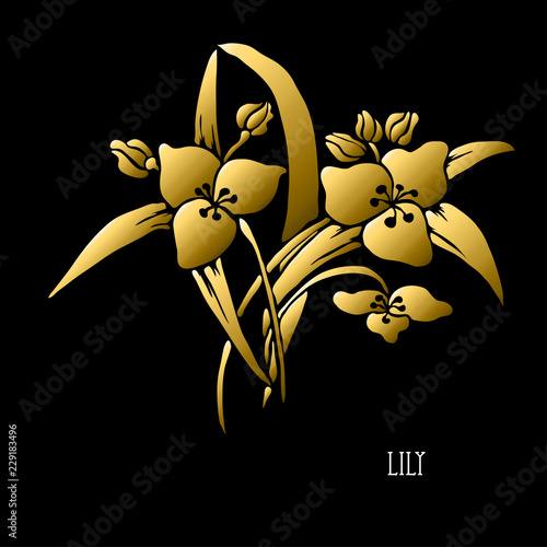 Fototapeta Naklejka Na Ścianę i Meble -  golden floral decoration