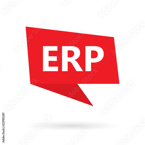 ERP (Enterprise Resource Planning) on a speach bubble- vector illustration