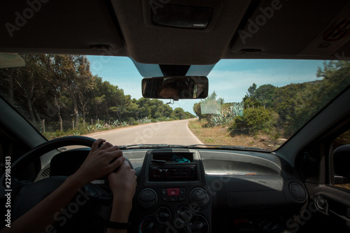 traveling by car to discover the fantastic sardinia. on the road. © Spada Films